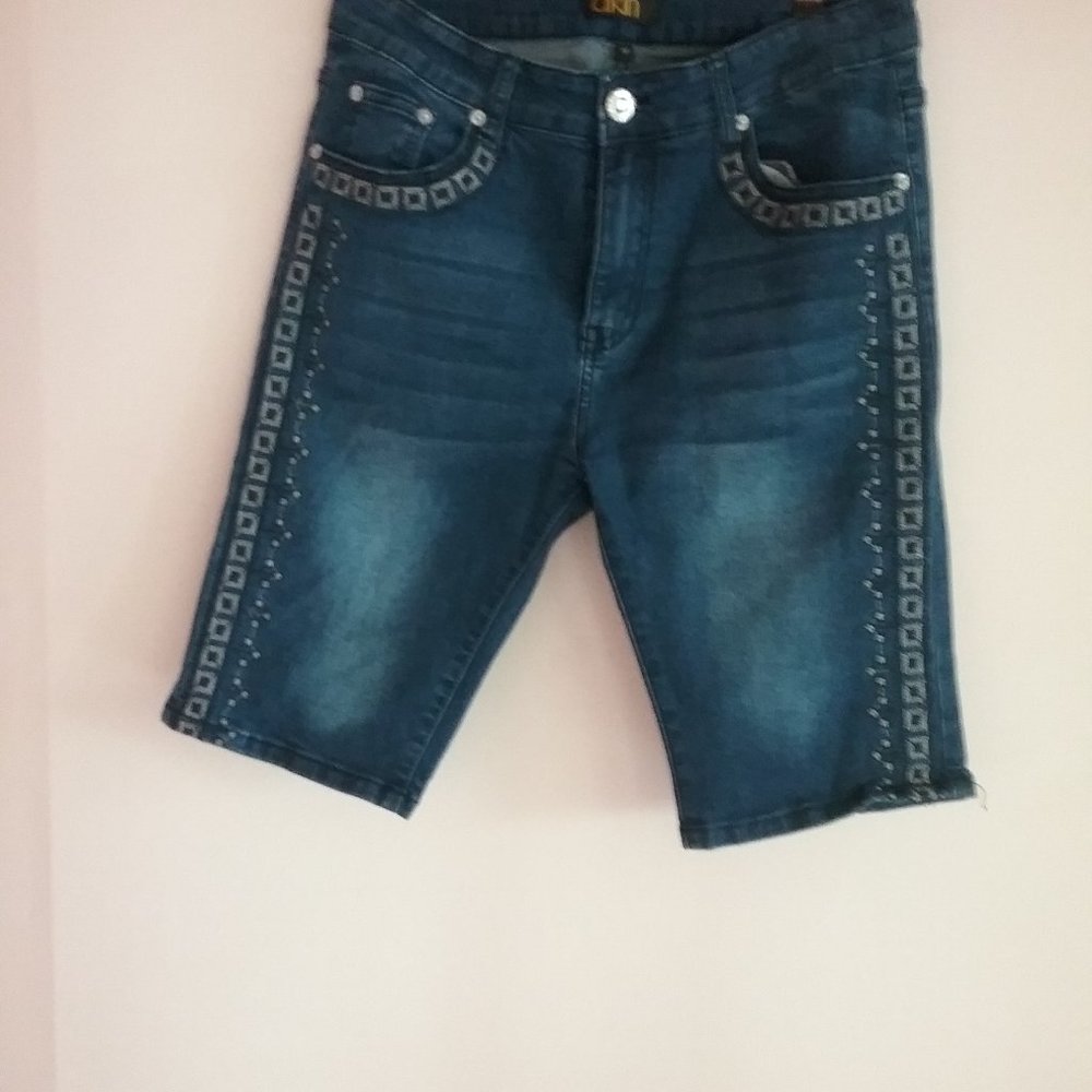 DKIN Women's Jean Shorts Embellished Front